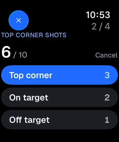Top corner shots noted on the Apple Watch